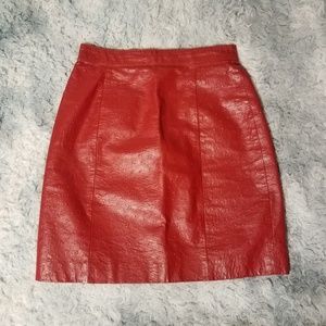 SOLD Berman's VINTAGE Red Leather Skirt